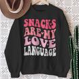 Snacks Are My Love Language Valentines Day Toddler Kid Sweatshirt Gifts for Old Women