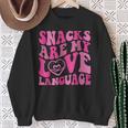 Snacks Are My Love Language Toddler Valentines Day Sweatshirt Gifts for Old Women