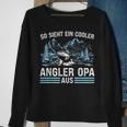 So Sieht ein Cooler Angler Opa Aus Sweatshirt Schwarz für Männer Geschenke für alte Frauen