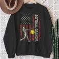 Softball Grandpa Us Flag Dad Patriotic Fathers Day Sweatshirt Gifts for Old Women