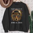 Solar Eclipse 2024 Bear Wearing Eclipse Glasses Sweatshirt Gifts for Old Women