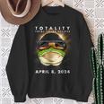 Solar Eclipse 2024 Frog Wearing Eclipse Glasses Sweatshirt Gifts for Old Women