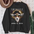 Solar Eclipse 2024 Goat Wearing Eclipse Glasses Sweatshirt Gifts for Old Women