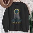 Solar Eclipse 2024 People Wearing Solar Eclipse Glasses Sweatshirt Gifts for Old Women