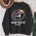 Solar Eclipse 2024 Unicorn Wearing Solar Eclipse Glasses Sweatshirt Gifts for Old Women