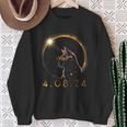 Solar Eclipse Cat Wearing Solar Eclipse Glasses Pets Sweatshirt Gifts for Old Women