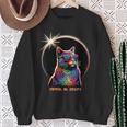 Solar Eclipse 2024 Cat Wearing Solar Eclipse Glasses Sweatshirt Gifts for Old Women