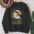 Solar Eclipsetwice In Lifetime 2024 Solar Eclipse Bald Eagle Sweatshirt Gifts for Old Women