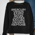 Solar System Planets List Outer Space Science Sweatshirt Gifts for Old Women