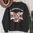 St Georges Day British Cat With English Flag Sweatshirt Gifts for Old Women
