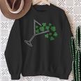 St Patrick's Day Martini Clover Bling Rhinestone Paddy's Day Sweatshirt Gifts for Old Women