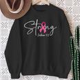 Strong Joshua 19 Bible Verse Breast Cancer Awareness Pink Sweatshirt Gifts for Old Women