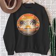 Summer Retros Vintage Sunset Palm-Trees Sea Beach Cute Scene Sweatshirt Gifts for Old Women