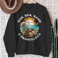 Sun Sea Sand Chronic Illness Humour Spoonie Vacation Black Sweatshirt Gifts for Old Women