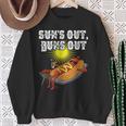 Suns Out Hot Dog Buns Out Sausage Bbq Food Barbecue Sweatshirt Gifts for Old Women