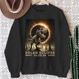 T-Rex Dinosaur Totality April 8 2024 Total Solar Eclipse Sweatshirt Gifts for Old Women