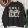 Tacos Mexico Cinco De Mayo Music Clarinet Sweatshirt Gifts for Old Women