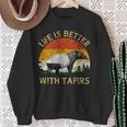 Tapir Lover Retro Vintage Tapir Sunset Tree Life With Tapirs Sweatshirt Gifts for Old Women