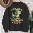 Testing Day Donut Stress Do Just Your Best T-Rex Dinosaur Sweatshirt Gifts for Old Women