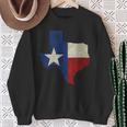 Texas State Map Flag Distressed Sweatshirt Gifts for Old Women