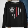 Thin Red Line Firefighter Love American Flag Heart Sweatshirt Gifts for Old Women