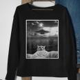 Threadwei Alien Ufo Cat Selfie Kitty Graphic Cat Lover Sweatshirt Gifts for Old Women