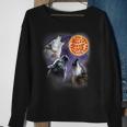 Three Wolf With Pizza Moon Vintage Wolf Lover Sweatshirt Gifts for Old Women