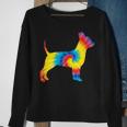 Tie Dye Chihuahua Rainbow Print Dog Pup Hippie Peace Sweatshirt Gifts for Old Women