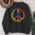 Tie Dye Peace Sign Peace Love Happiness Sweatshirt Gifts for Old Women