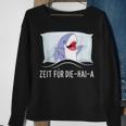 Time Für Die Haia Shark Sleep Tired Sleep Pyjamas Black Sweatshirt Geschenke für alte Frauen