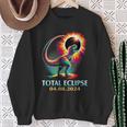 Total Eclipse 2024 Total Solar EclipseRex Dinosaur Sweatshirt Gifts for Old Women