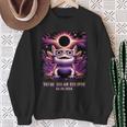 Total Solar Eclipse 2024 Axolotl Wearing Glasses Astronomy Sweatshirt Gifts for Old Women