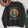Total Solar Eclipse 2024 Buffalo New York Totality Cat Sweatshirt Gifts for Old Women