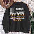 Total Solar Eclipse 2024 Ohio America Usa Flag Totality Sweatshirt Gifts for Old Women