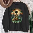 Total Solar Eclipse 2024 Vintage Bigfoot Sasquatch Sweatshirt Gifts for Old Women