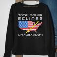 Total Solar Eclipse Path Totality America Map 8 April 2024 Sweatshirt Gifts for Old Women