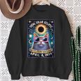 Total Solar Eclipse Yes It's My Birthday April 8 2024 Cat Sweatshirt Gifts for Old Women