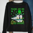 Trains Are My Lucky Charms Train St Patrick's Day Sweatshirt Gifts for Old Women