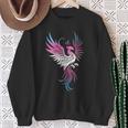 Transgender Phoenix Bird Trans Pride Flag Rising From Ashes Sweatshirt Gifts for Old Women
