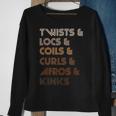 Twists Locs Coils Curls Afros Kinks Natural Hair Descriptive Sweatshirt Gifts for Old Women