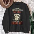 Never Underestimate An Old Man With A Drum Set Retro Vintage Sweatshirt Gifts for Old Women