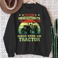 Never Underestimate An Old Man With A Tractor Farmer Sweatshirt Gifts for Old Women