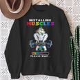 Unicorn Installing Muscles Please Wait Gym Sweatshirt Gifts for Old Women