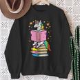 Unicorn Read Reading Book Librarian America Girls Women Sweatshirt Gifts for Old Women