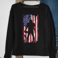 Us Flag American Football Player Silhouette Vintage Patriot Sweatshirt Gifts for Old Women