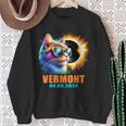 Vermont Total Solar Eclipse 2024 Cat Solar Eclipse Glasses Sweatshirt Gifts for Old Women