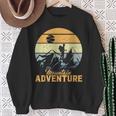 Vintage Adventure Awaits Explore The Mountains Camping Sweatshirt Gifts for Old Women