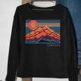 Vintage Colorado Mountain Landscape And Flag Graphic Sweatshirt Gifts for Old Women