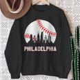 Vintage Distressed Philly Baseball Lovers Sweatshirt Gifts for Old Women