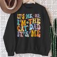 Vintage Fathers Day It's Me Hi I'm The Cat Dad It's Me Sweatshirt Gifts for Old Women